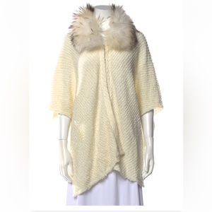 Alice and Olivia fox fur wool cardigan